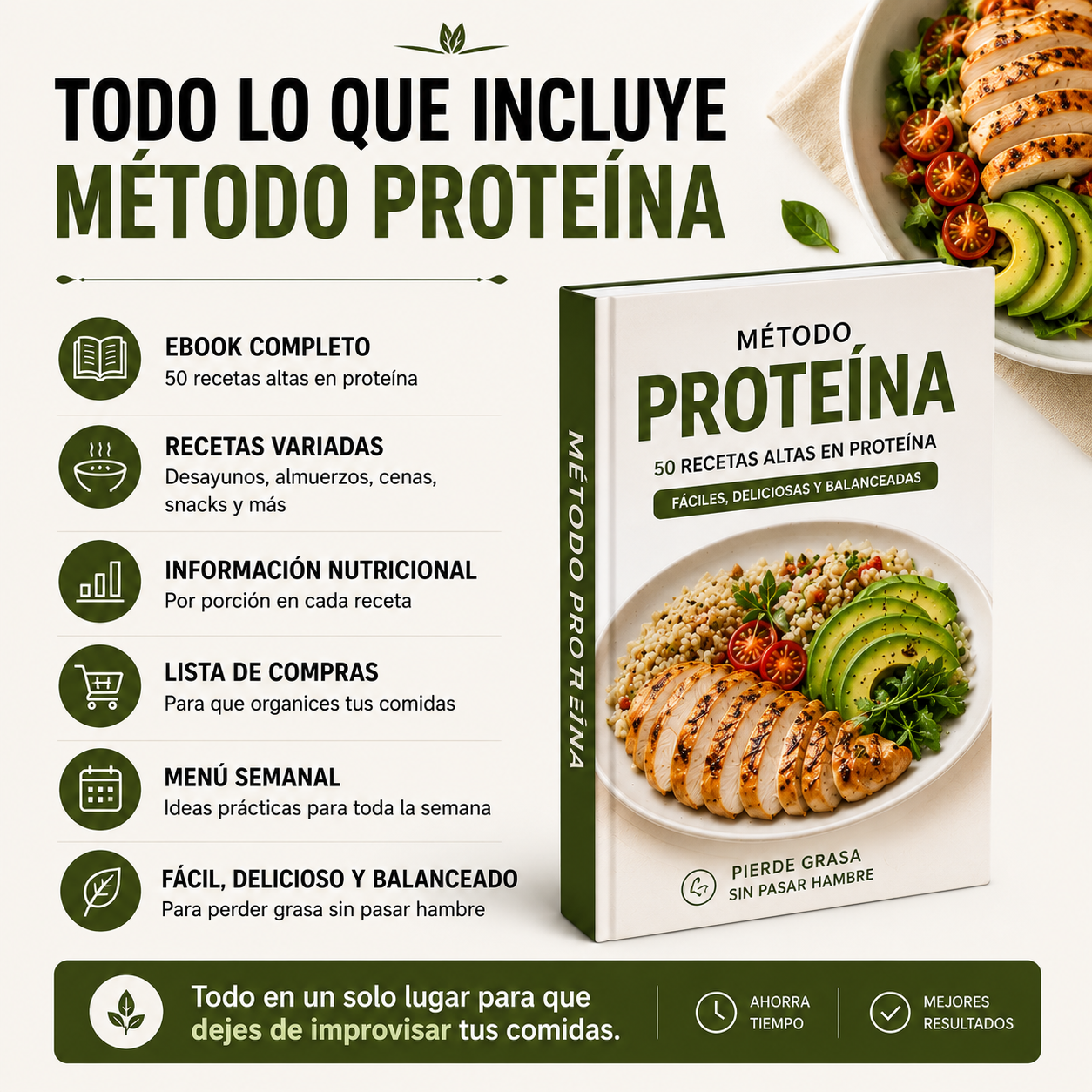 Recetas Altas en Proteína Para Perder Grasa